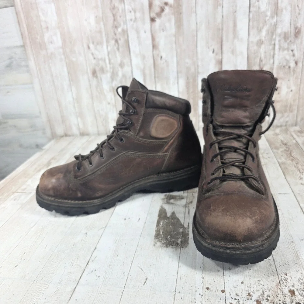 Cabelas Mens Brown Leather Gore-Tex Vibram‎ Hiking Boots 80047371 Size 10 M